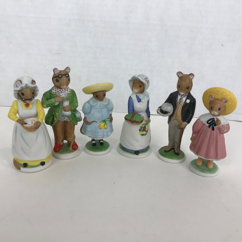 Anthropomorphic Woodhouse Mice, Franklin Mint, signed FP, 85